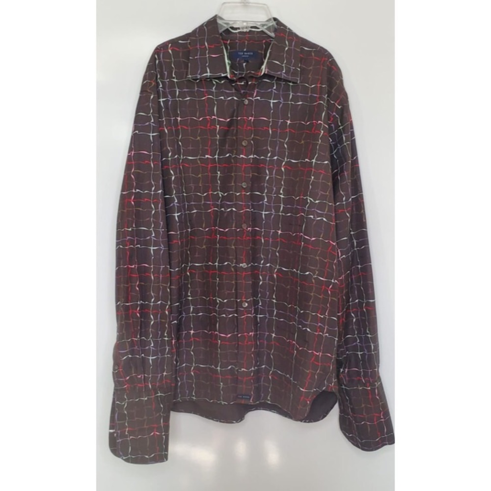 Ted Baker Men’s Button-Down Brown Pattern Shirt - image 1
